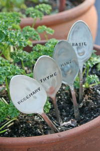 Walk-In Craft: Stamped Silverware Plant Markers